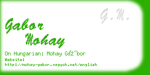 gabor mohay business card